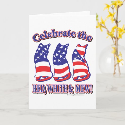 Patriottic Kitty Cats Kaart (Gele Bloem)