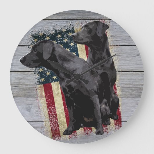 Patriottic Labrador Retriever, Amerikaans vlaggens Grote Klok (Voorkant)