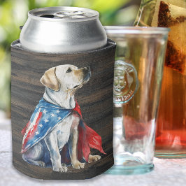 Patriottic Labrador Retriever Dog Rustic 4 juli Blikjeskoeler