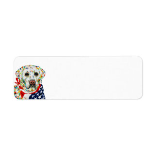 Patriottic Labrador Return-adreslabel Etiket