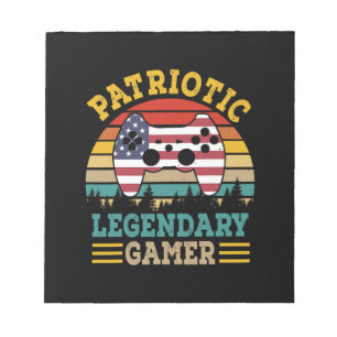 Patriottic Legendary Gamer American Independence Notitieblok