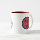 Patriottic let Freedom Ring voegt monogram toe Tweekleurige Koffiemok (Voorkant rechts)