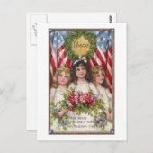 Patriottic Liberty Girls Briefkaart (Voorkant / Achterkant)