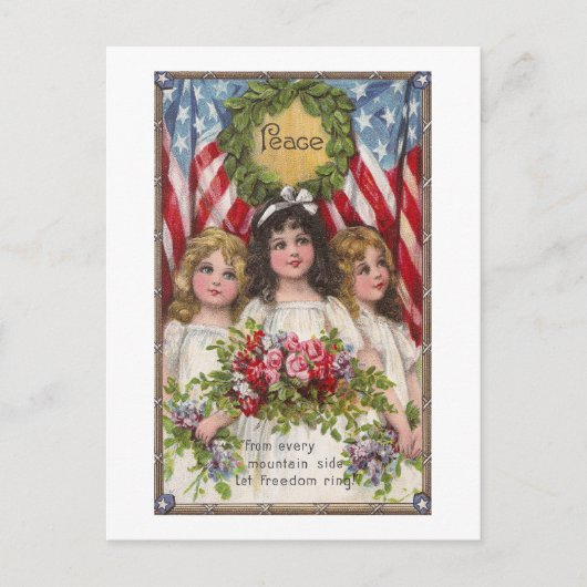 Patriottic Liberty Girls Briefkaart (Voorkant)