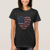 Patriottic Love Heart American Flag Graphic Fourth T-shirt (Voorkant)