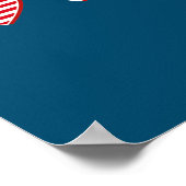 Patriottic Love Heart US American Flag 4th of Poster (Hoek)