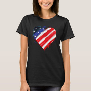 Patriottic Love Heart US American Flag Color 4t T-shirt