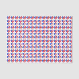 Patriottic Love USA American Flag Heart Print Gift Tissuepapier