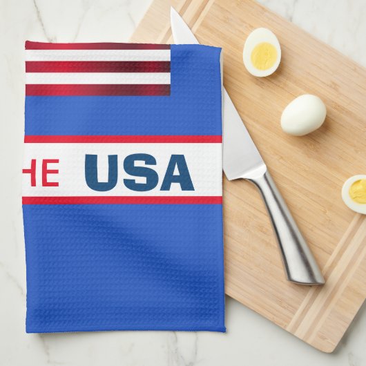 Patriottic Love USA Flag Kitchen Towel Theedoek (Quarter Fold)