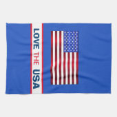 Patriottic Love USA Flag Kitchen Towel Theedoek (Horizontaal)