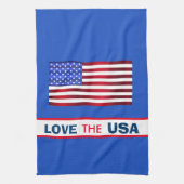 Patriottic Love USA Flag Kitchen Towel Theedoek (Verticaal)