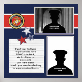 Patriottic Marine Corps Photo Collage Poster