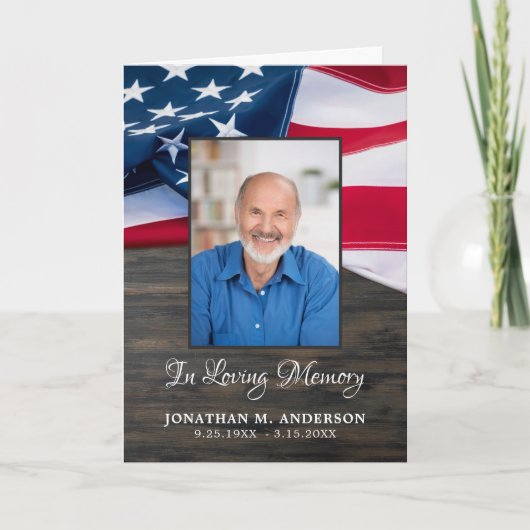 Patriottic Memorial Veteran Funeral Order Service  Programma (Voorkant)