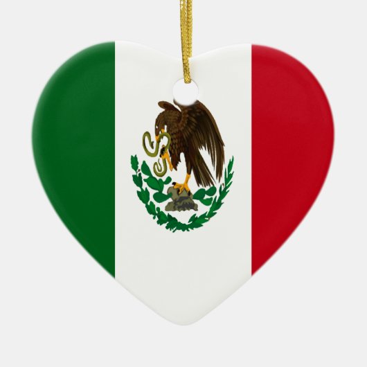Patriottic Mexico vlag hart Keramisch Ornament (Voorkant)