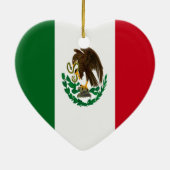 Patriottic Mexico vlag hart Keramisch Ornament (Achterkant)