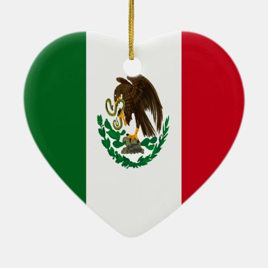 Patriottic Mexico vlag hart Keramisch Ornament (Achterkant)
