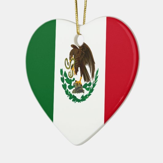 Patriottic Mexico vlag hart Keramisch Ornament (Links)