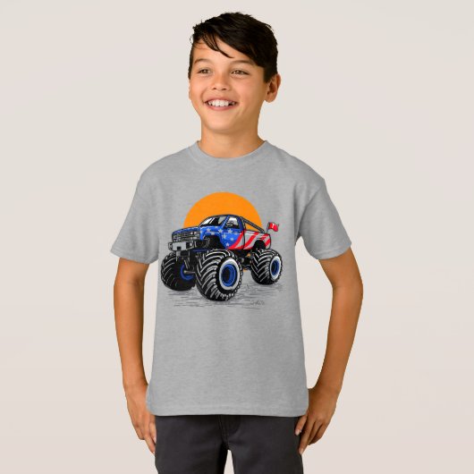 Patriottic Off Road Monster Truck Adventure T-shirt (Voorkant volledig)
