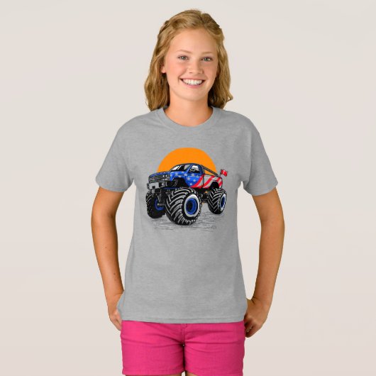 Patriottic Off Road Monster Truck Adventure T-shirt (Voorkant volledig)