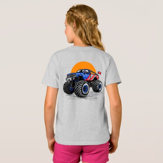 Patriottic Off Road Monster Truck Adventure T-shirt (Achterkant volledig)