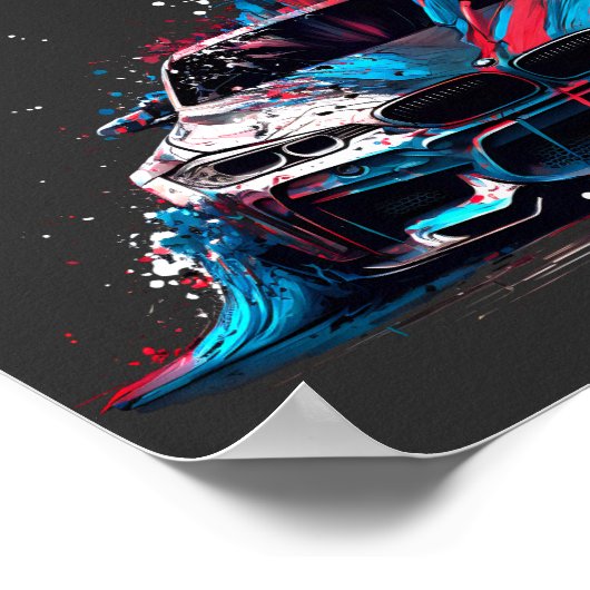 Patriottic Paint Splatter BMW Poster (Hoek)