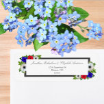 Patriottic Panda Anemone Weddenschap Return Addres Etiket<br><div class="desc">Design features patriotic red,  white and blue panda anemone flowers with greenery eucalyptus over a charcoal gray colored frame.</div>