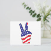 Patriottic Peace Sign USA Briefkaart (Staand voorkant)