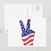 Patriottic Peace Sign USA Briefkaart (Voorkant / Achterkant)