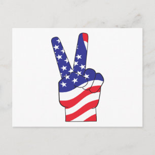 Patriottic Peace Sign USA Briefkaart