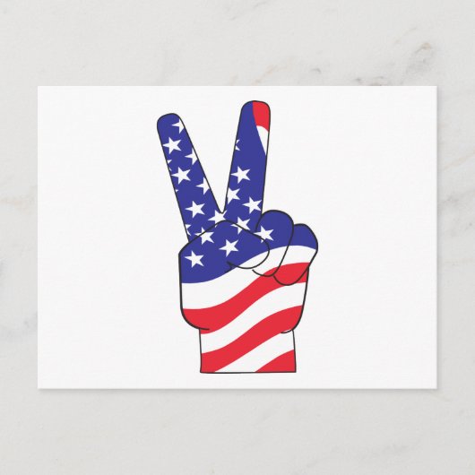 Patriottic Peace Sign USA Briefkaart (Voorkant)