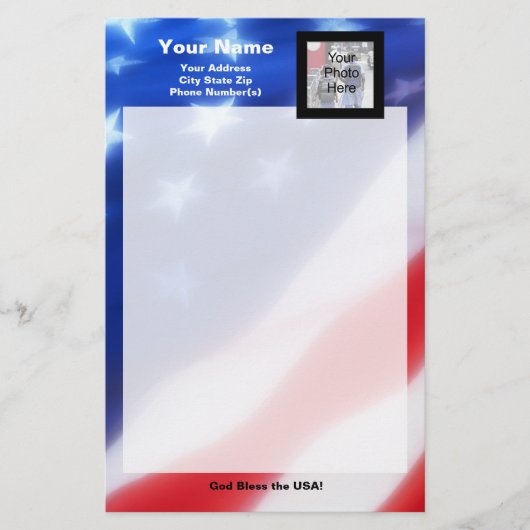 Patriottic Photo Stationery Briefpapier (Voorkant)
