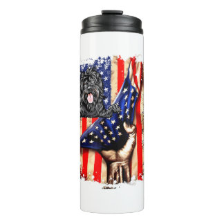 Patriottic Portugal Water Dog American Flag Dog Thermosbeker