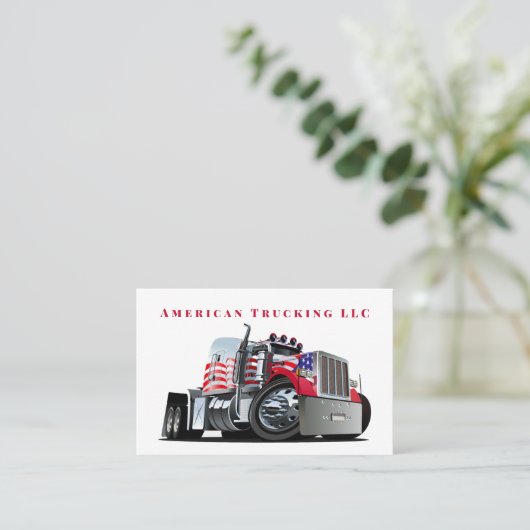 Patriottic Professional Transport Trucking Company Visitekaartje (Staand voorkant)