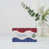 Patriottic Red White Blue Business Logo Visitekaartje (Staand voorkant)