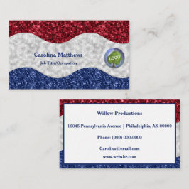 Patriottic Red White Blue Business Logo Visitekaartje