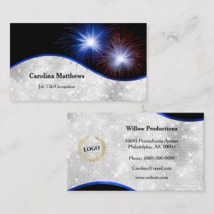 Patriottic Red White Blue Fireworks-Logo Visitekaartje