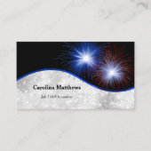 Patriottic Red White Blue Fireworks-Logo Visitekaartje (Voorkant)