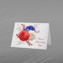 Patriottic Red White Blue Floral Bouquet