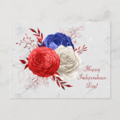 Patriottic Red White Blue Floral Bouquet Feestdagenkaart (Voorkant)