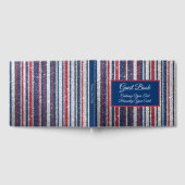 Patriottic Red White Blue Glitter Stripe Patroon Gastenboek (Volledig)