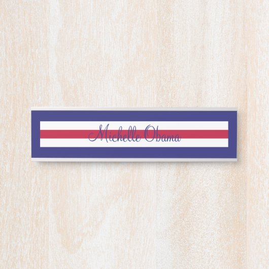 Patriottic Red White Blue Hanging Name Bord Deurbordje (Voorkant)