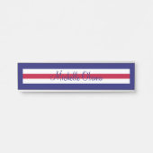 Patriottic Red White Blue Hanging Name Bord Deurbordje (Voorkant)