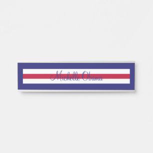 Patriottic Red White Blue Hanging Name Bord Deurbordje