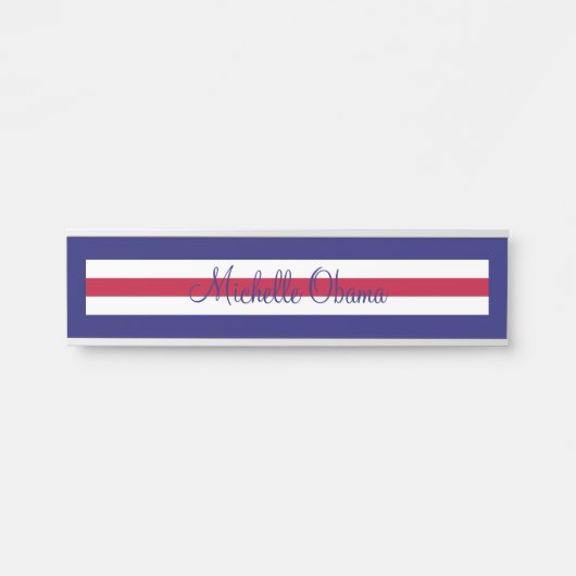 Patriottic Red White Blue Hanging Name Bord Deurbordje (Voorkant)