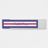 Patriottic Red White Blue Hanging Name Bord Deurbordje (Voorkant)