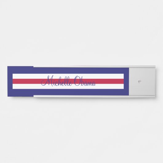 Patriottic Red White Blue Hanging Name Bord Deurbordje (Voorkant)