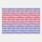 Patriottic Red White Blue Stars Stripes USA Inpakpapier Vel (Voorkant 3)