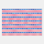 Patriottic Red White Blue Stars Stripes USA Inpakpapier Vel (Voorkant 2)