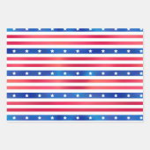 Patriottic Red White Blue Stars Stripes USA Inpakpapier Vel (Voorkant)