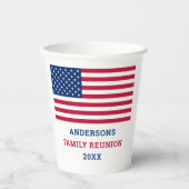 Patriottic Red White Blue USA Amerikaanse vlag Papieren Bekers (Voorkant)